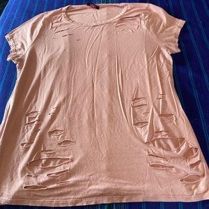 pink ripped shirt